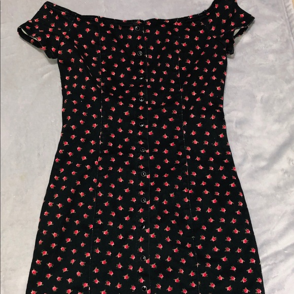 Mini Floral Button Down Mini Denim Dress - Picture 4 of 8